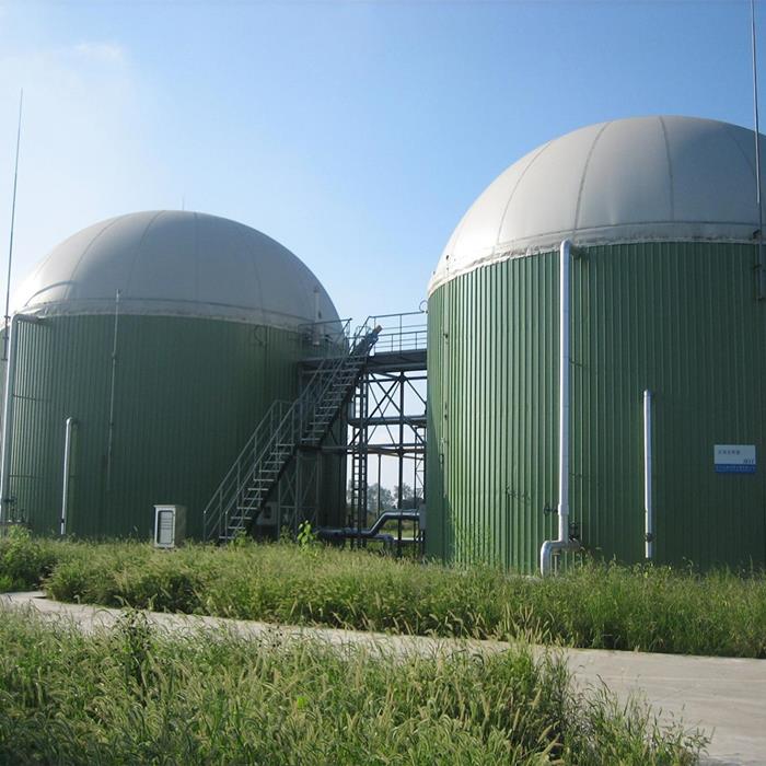 White Dual Membrane Biogas Domes